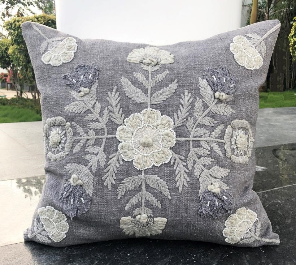 Elegant decorative pillow cover designed by decorative pillow cover manufacturers, featuring intricate patterns