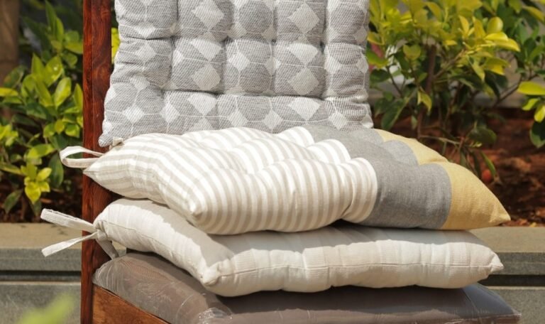 Detailed image of a cushion made by a cushion maker in India, highlighting precise stitching and unique craftsmanship