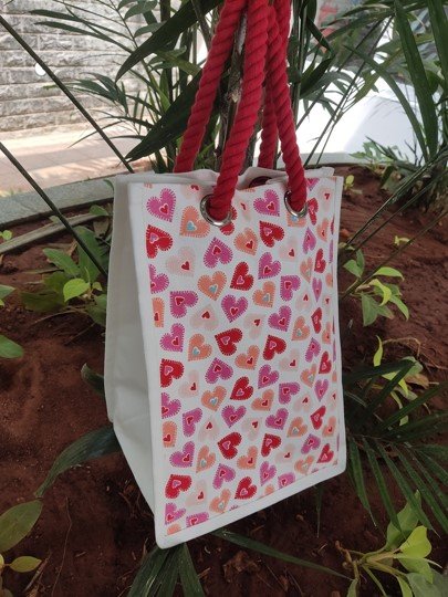 A durable printed cotton bag produced by top cotton bag manufacturers in India.