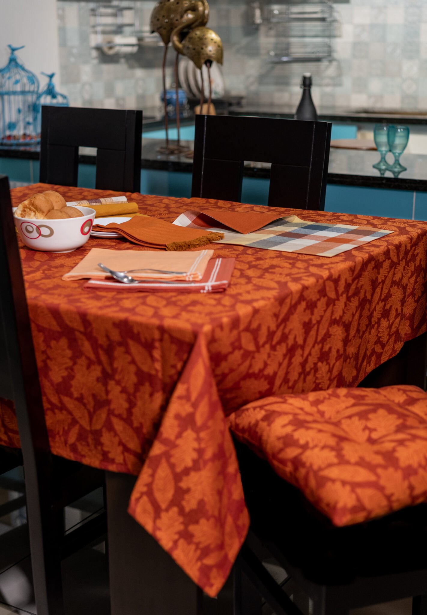Block printed tablecloth from expert table cloth manufacturers in India, perfect for adding a touch of tradition